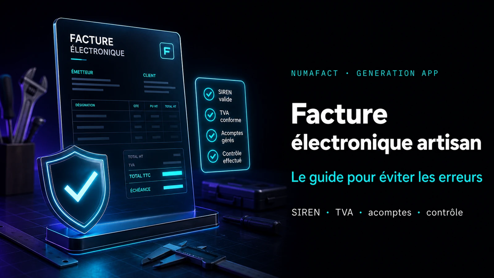 Checklist NumaFact pour une facture d'artisan sans erreur, avant le passage à la facture électronique