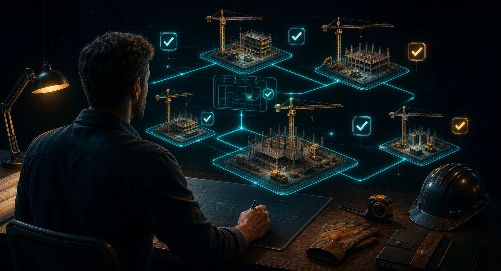 Un artisan organise le suivi de plusieurs chantiers en même temps sans perdre le fil