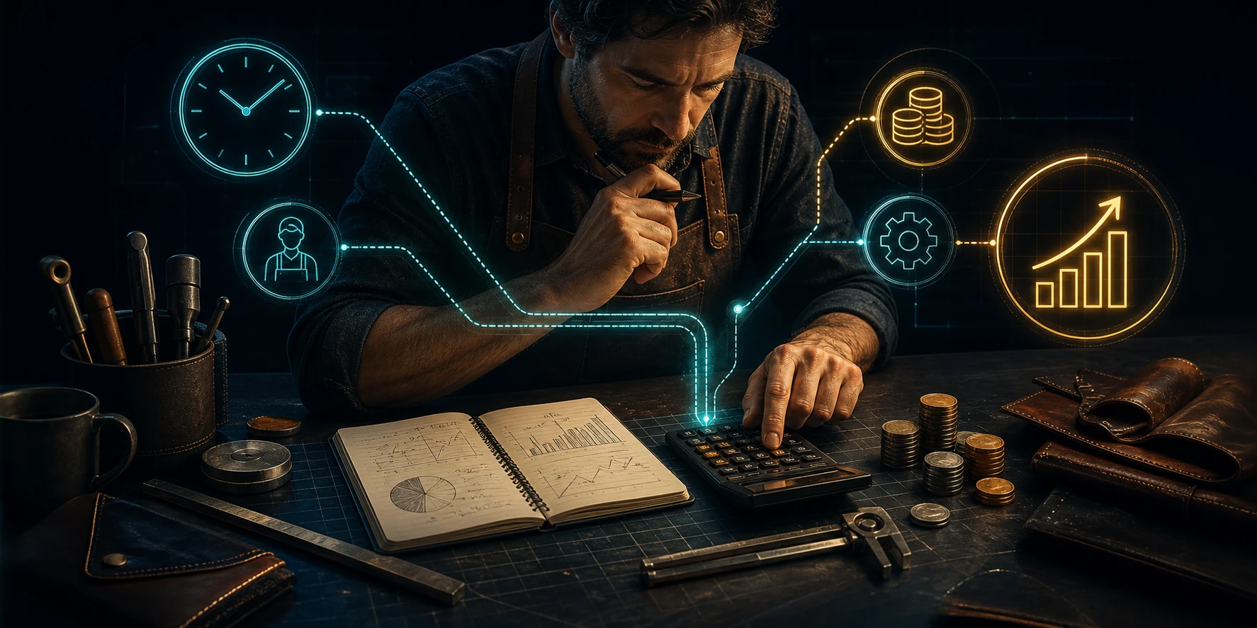 Un artisan calcule son taux horaire minimum pour rester rentable